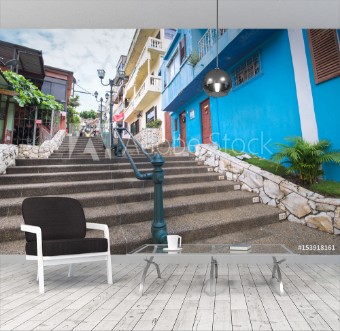 Picture of Multicolored houses in the Las Penas district on the hill of St Ana Guayaquil Ecuador